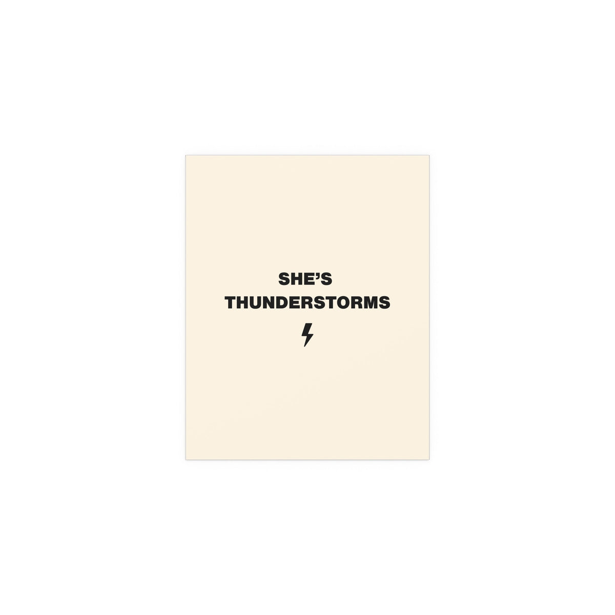 Arctic Monkeys "She's Thunderstorms" poster by Glow On Prints, featuring bold artwork and band branding on paper.