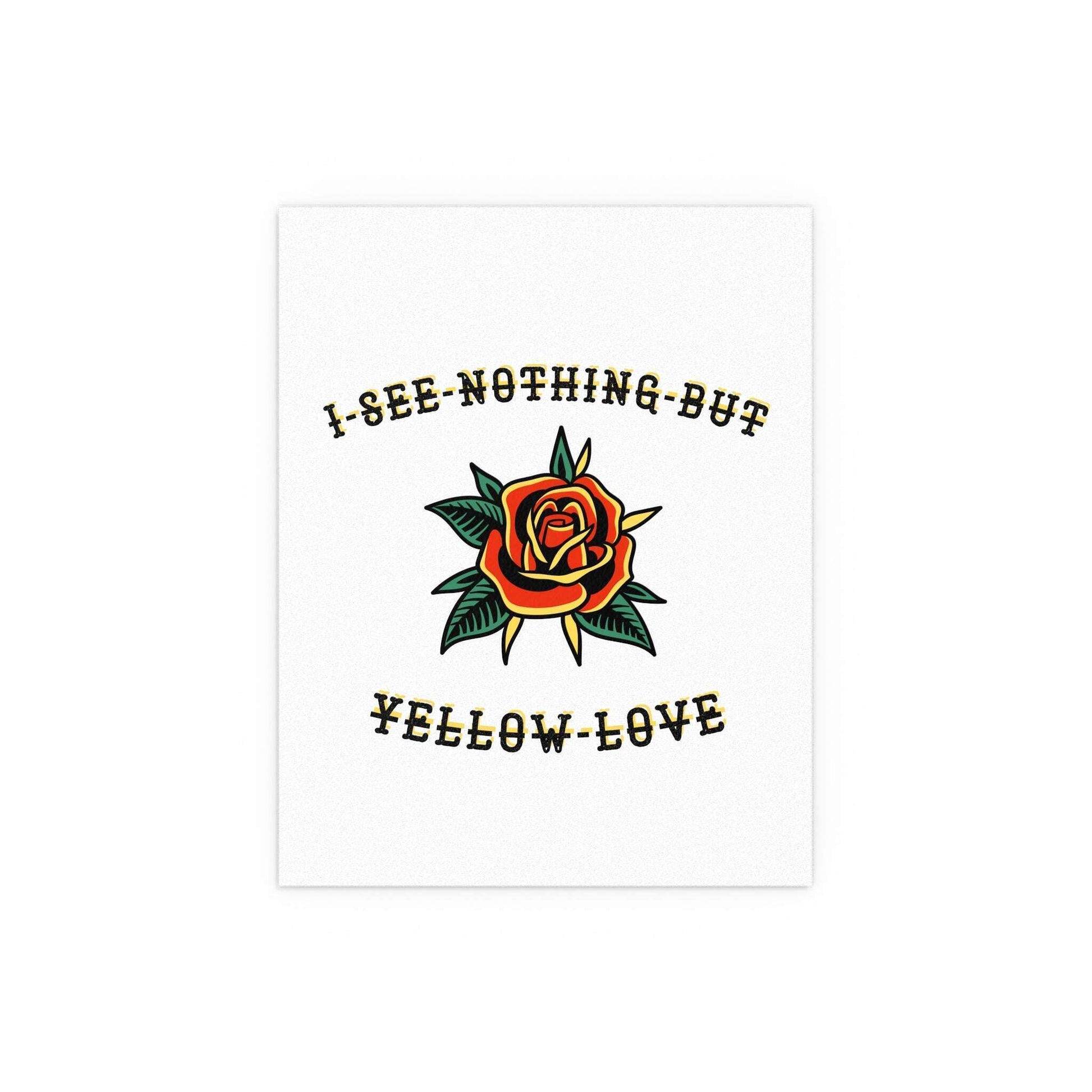 Yellow Love poster by Citizen featuring vibrant yellow heart design from Glow On Prints.