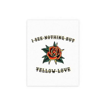 Yellow Love poster by Citizen featuring vibrant yellow heart design from Glow On Prints.