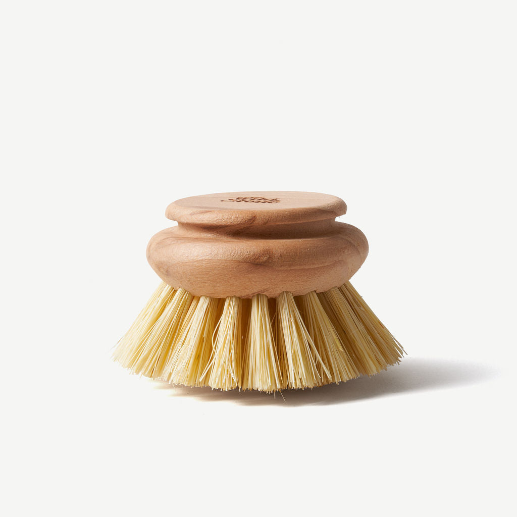 Wooden dish brush replacement head by Wild And Stone, natural wooden handle and bristles for eco-friendly dish cleaning.