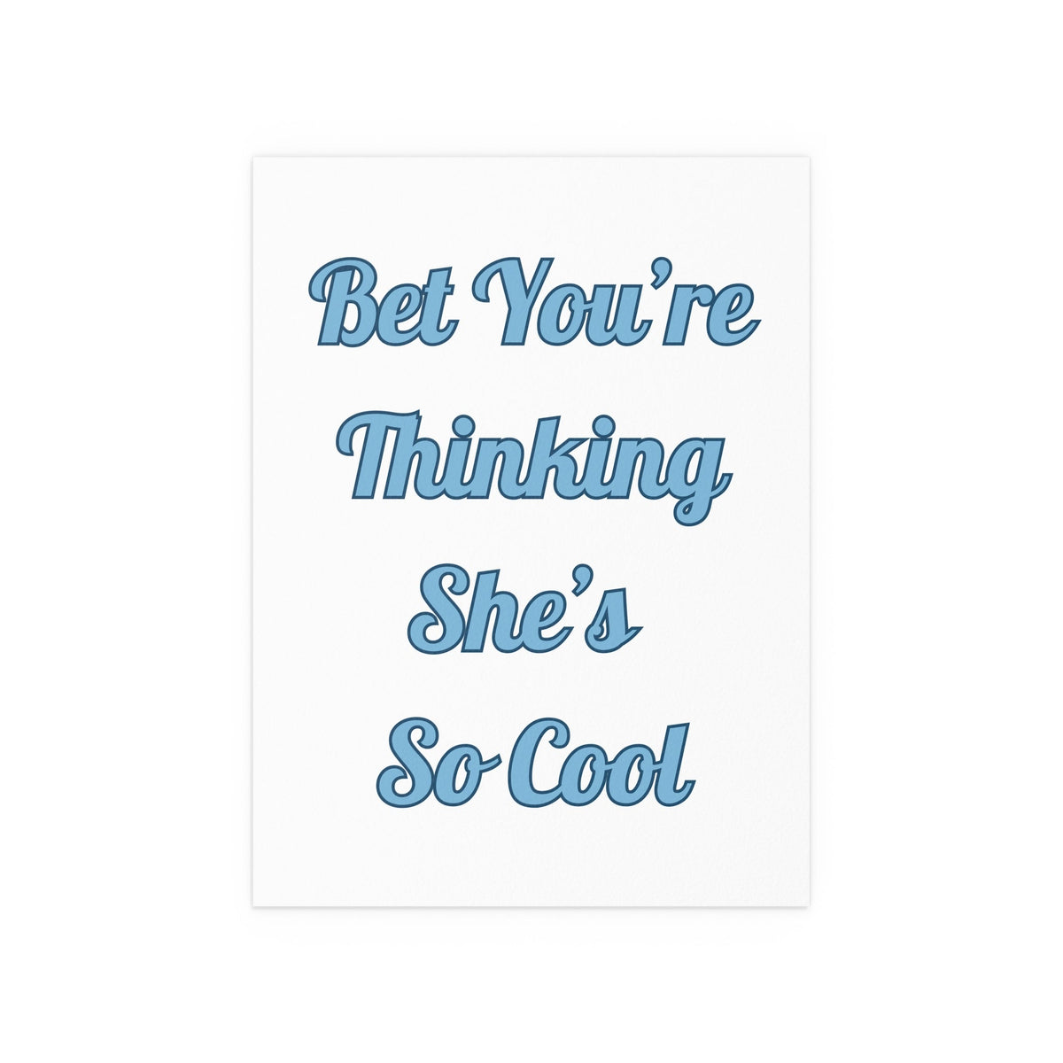 White and blue poster of Gracie Abrams' "That's So True" by Glow On Prints, featuring her portrait and artistic design.