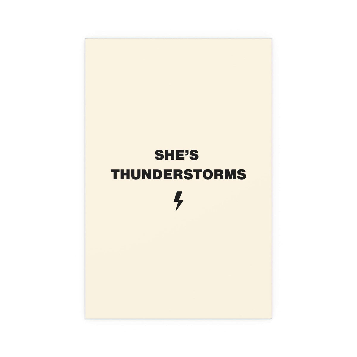 Arctic Monkeys "She's Thunderstorms" poster by Glow On Prints featuring band artwork on a wall display.