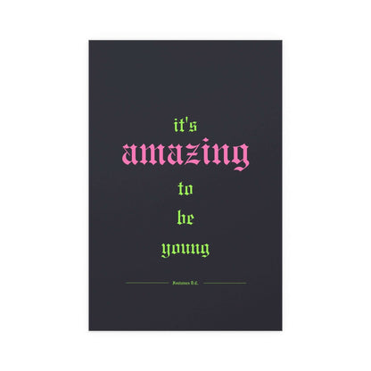 Colorful Fontaines DC poster with black, green, and pink design, featuring band imagery and vibrant text on a poster print.