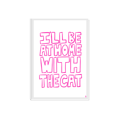 Pink minimalist pet print poster featuring a cute cat design, ideal for home decor, by Peak Prints.