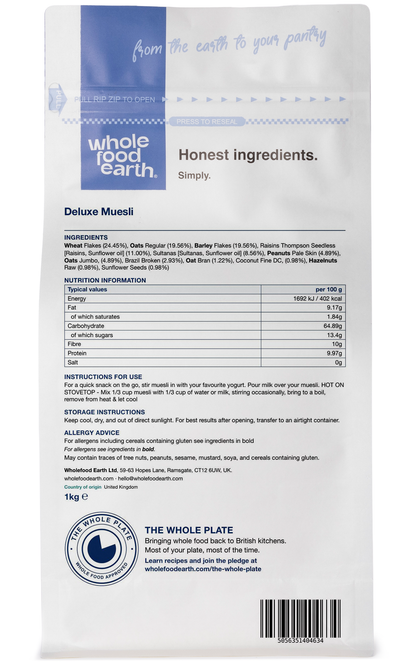Deluxe Muesli - A Blend of Flakes with Dried Fruit, Nuts & Seeds