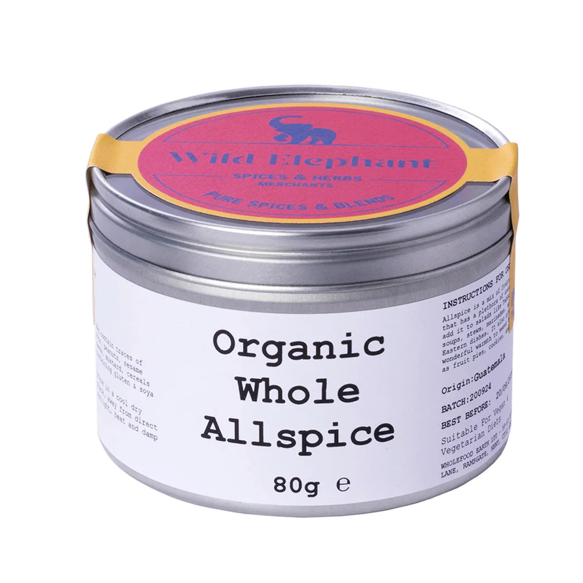 Organic Whole Cloves from Wild Elephant, 80g, in a clear glass jar, showcasing dark brown aromatic whole cloves for cooking and baking.