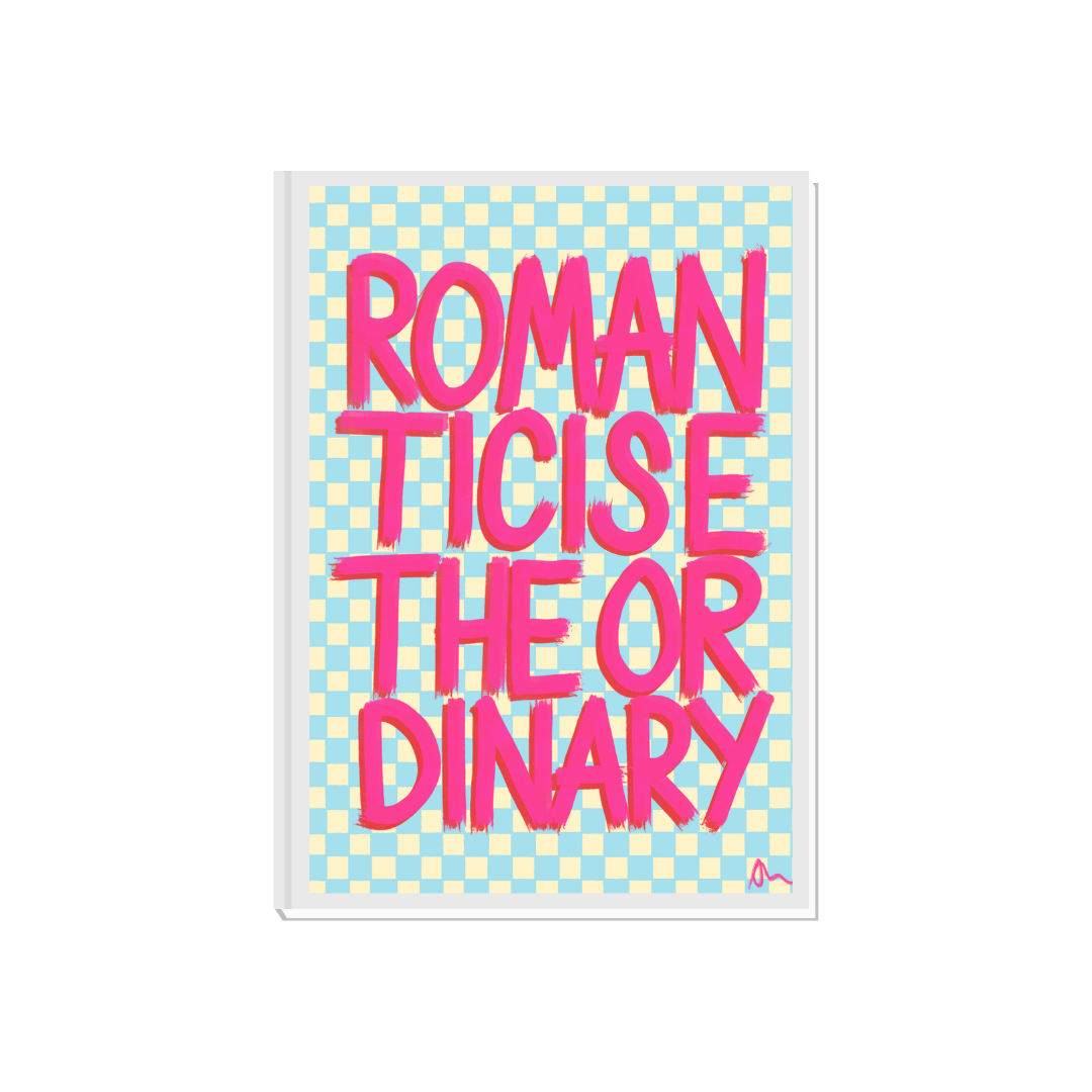 Pink and blue typographic poster by Peak Prints featuring a romantic, maximalist design with the phrase "Relatable."