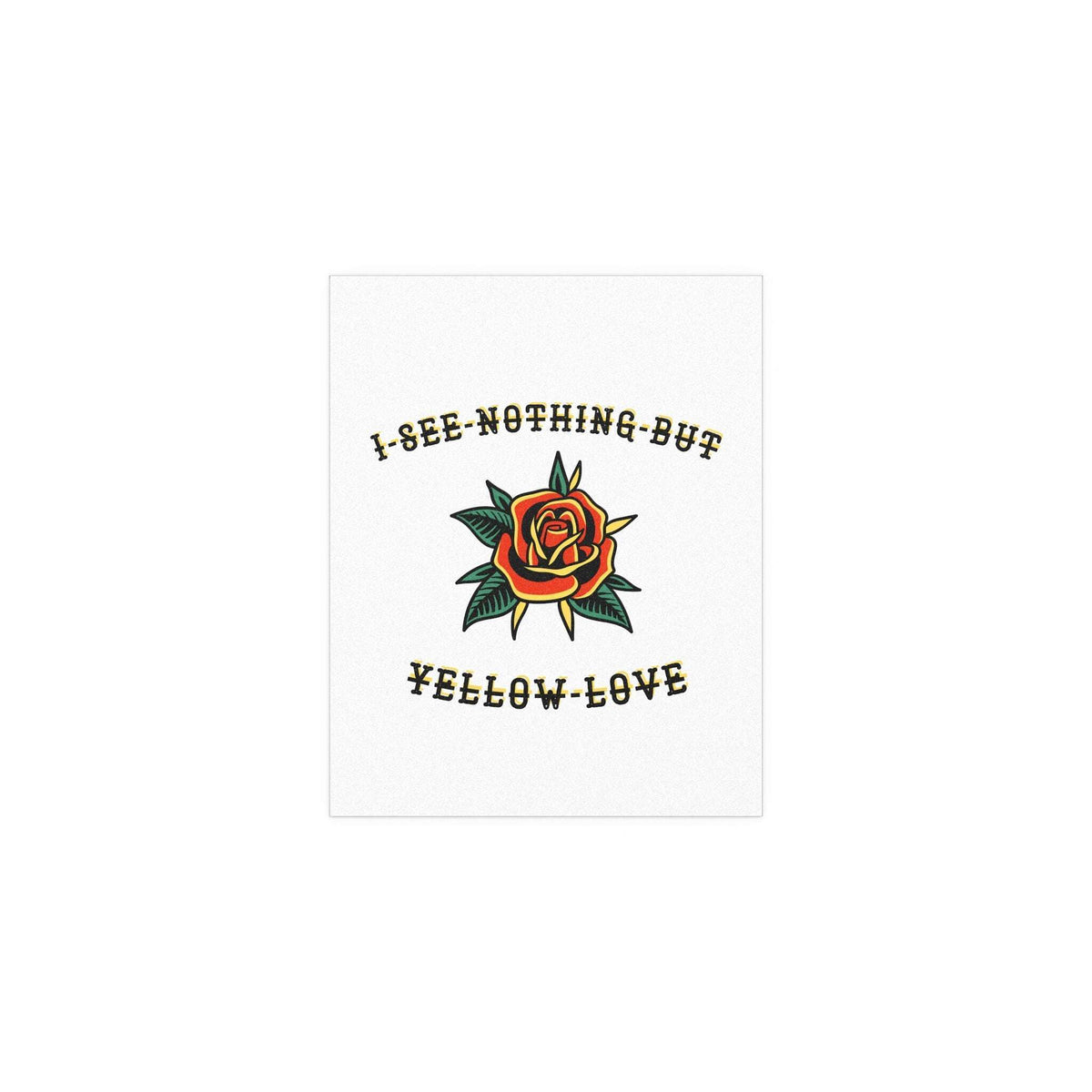 Yellow love poster by Citizen from Glow On Prints featuring vibrant yellow heart design on white background