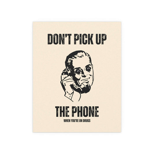 Military Gun "Don't Pick Up The Phone" poster by Glow On Prints featuring bold graphic design on paper.