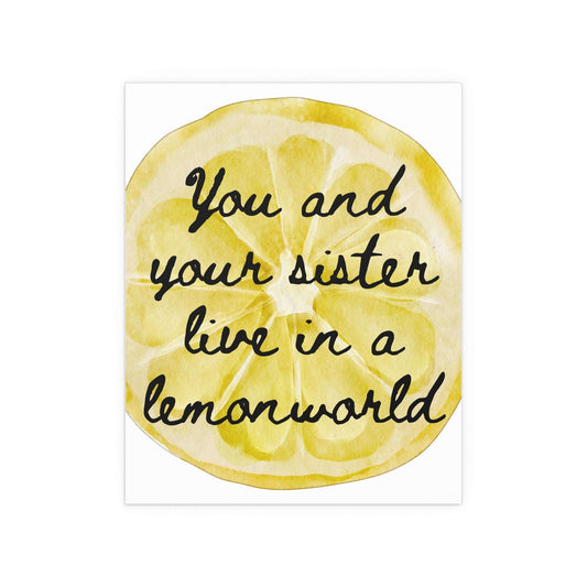 Yellow Lemonworld poster by The National, featuring vibrant lemon imagery, from Glow On Prints.