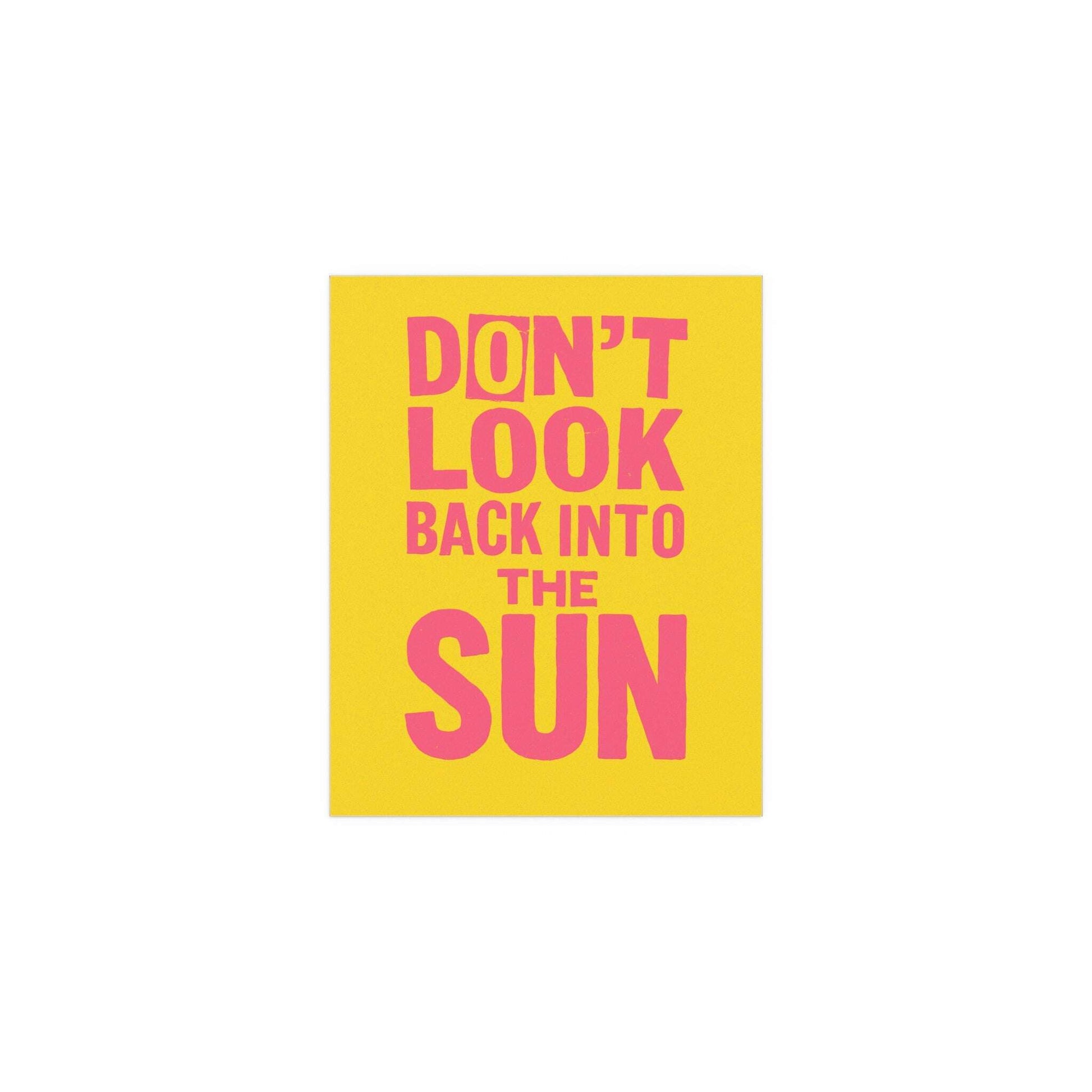 Colorful poster of The Libertines "Don't Look Back Into The Sun" by Glow On Prints, featuring yellow and pink design elements.