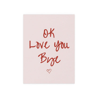 Olivia Dean "Ok Love You Bye" poster by Glow On Prints featuring bold typography on a white background.