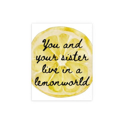 Yellow poster of The National's "Lemonworld" by Glow On Prints, featuring vibrant artwork and bold typography.