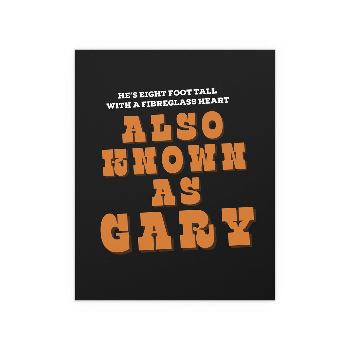Black and orange "Blossoms - Gary" poster by Glow On Prints featuring vibrant floral artwork on a dark background.