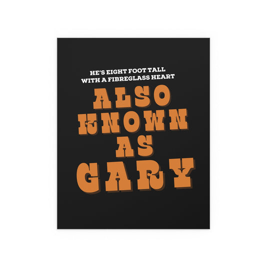 Black and orange "Blossoms - Gary" poster by Glow On Prints featuring vibrant floral artwork on a dark background.