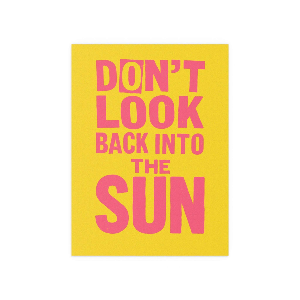 Bright yellow and pink poster featuring The Libertines' "Don't Look Back Into The Sun" design by Glow On Prints.