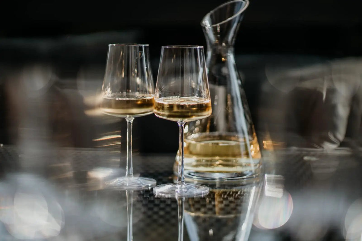 Set of six Stolzle Power white wine glasses, 400ml capacity, clear glassware for elegant wine serving, by Glassware UK.