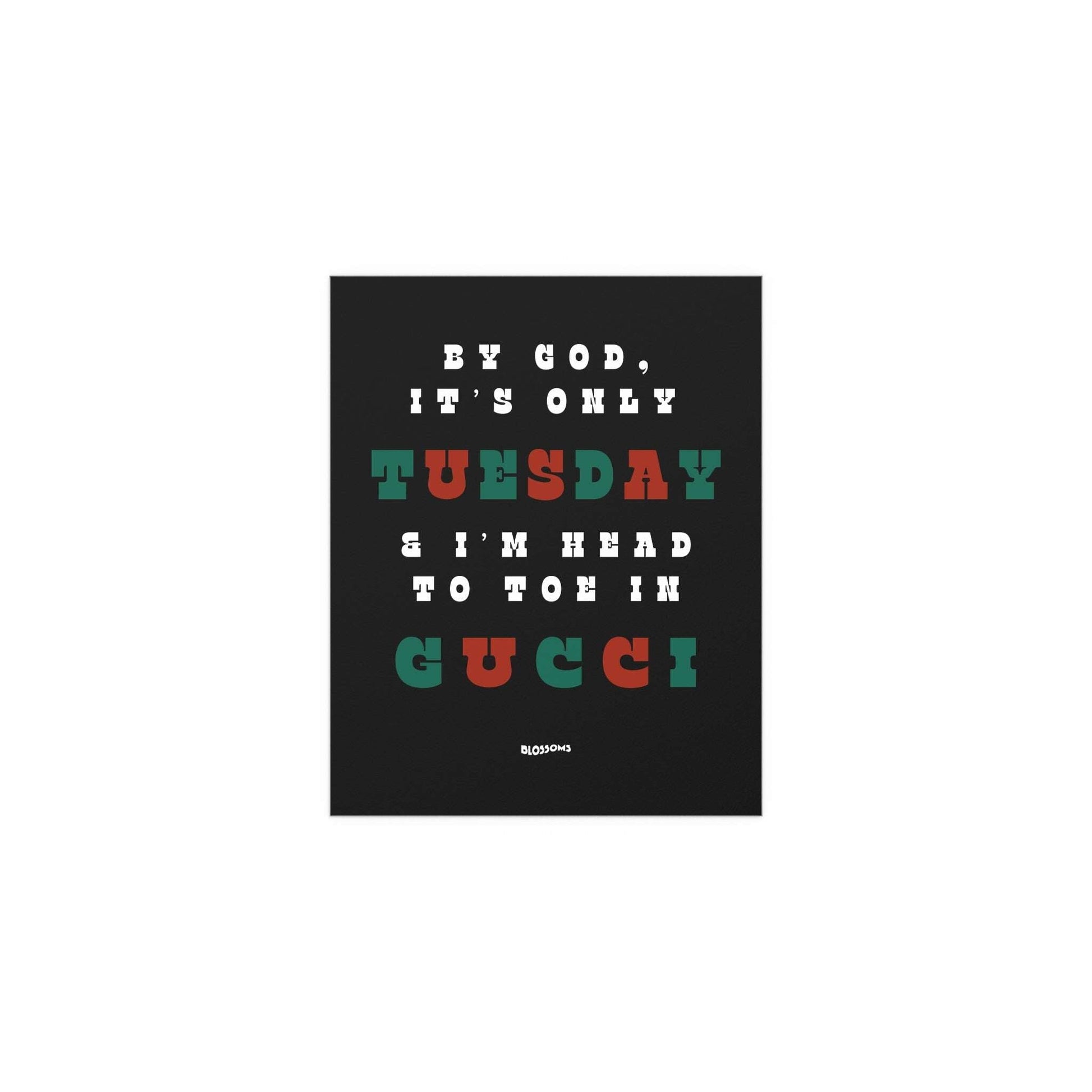 Black, green, and red Blossom poster titled "I Like Your Look" by Glow On Prints, featuring vibrant floral artwork.