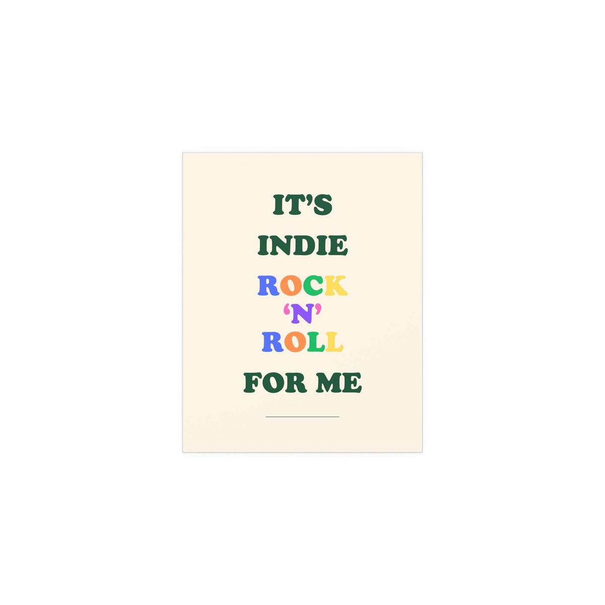 Off-white poster of The Killers' Glamorous Indie Rock n Roll by Glow On Prints, featuring band artwork and bold typography.