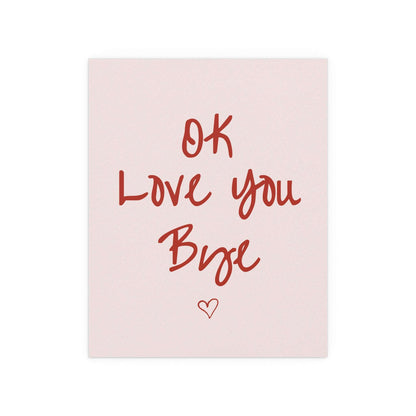 Olivia Dean "Ok Love You Bye" poster by Glow On Prints, featuring vibrant typography and modern design.