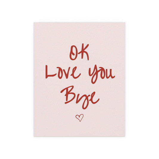 Olivia Dean "Ok Love You Bye" poster by Glow On Prints, featuring vibrant typography and modern design.