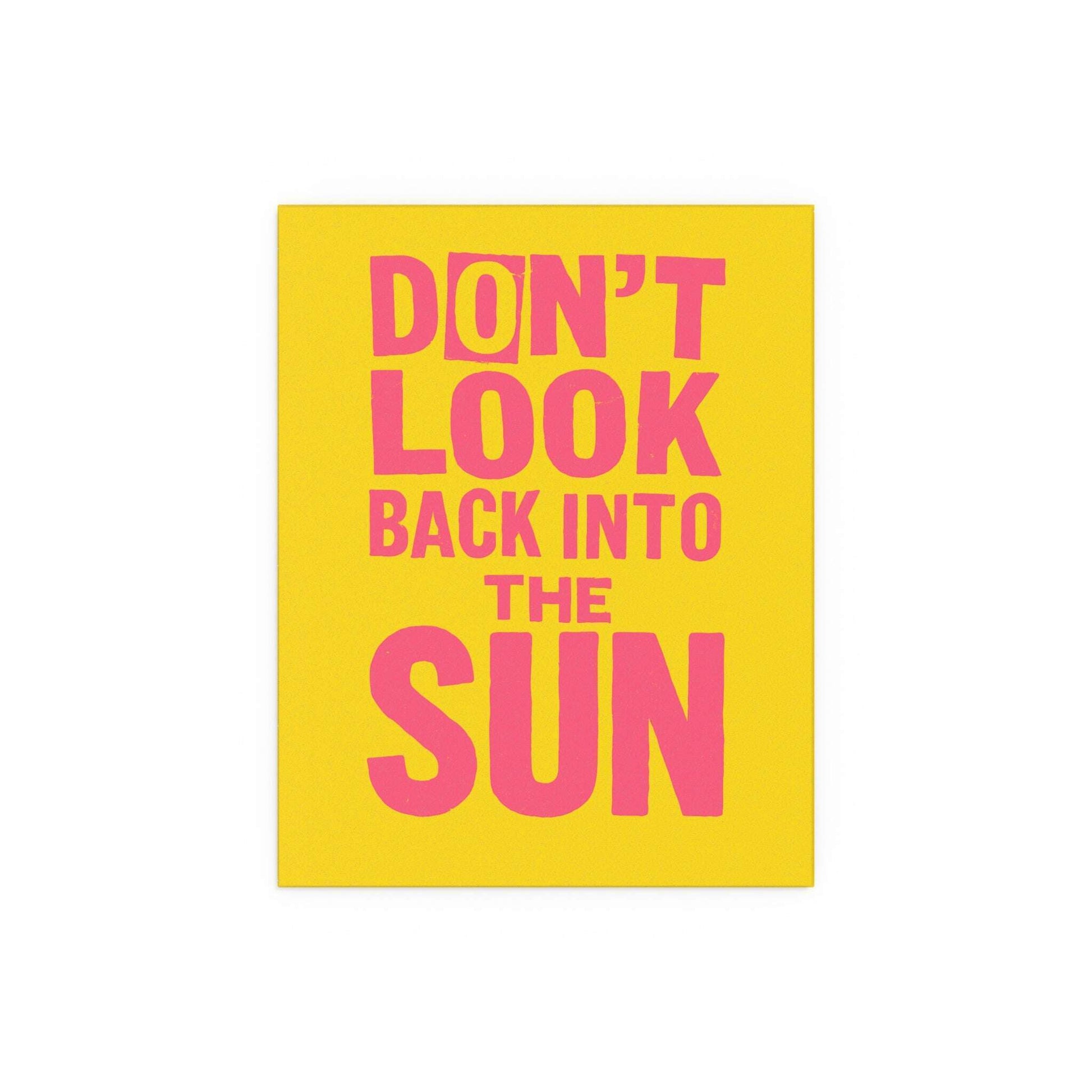 Colorful poster of The Libertines "Don't Look Back Into The Sun" with yellow and pink design by Glow On Prints.