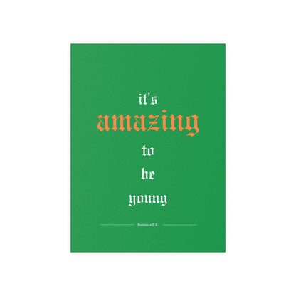 Tricolour poster of Fontaines DC's "It's Amazing To Be Young" by Glow On Prints, vibrant music-inspired wall art.