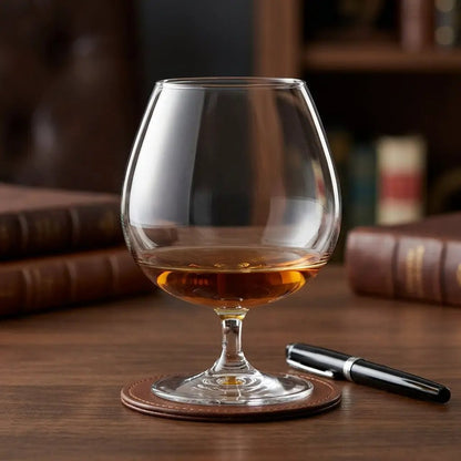 Set of six 550ml Brandy Balloon Glasses by Glassware UK, whisky tumblers with elegant rounded bowls for spirits and cocktails.