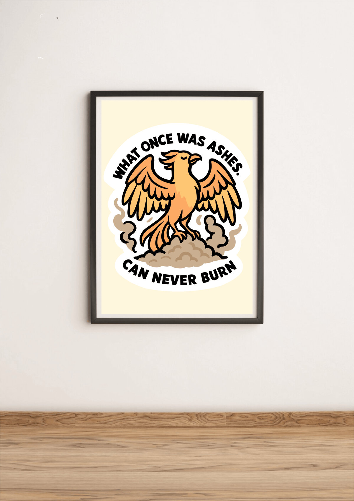 KEOLIX Phoenix wall art print featuring fiery ashes design, vibrant colors, and detailed artwork suitable for wall decoration.