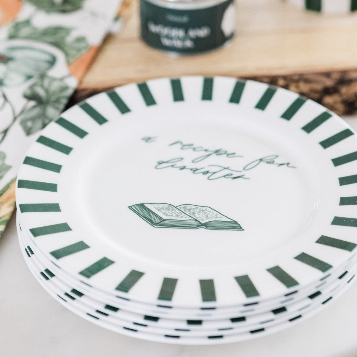 Set of six Avalon Home UK bone china plates with elegant, white design for dining and serving.