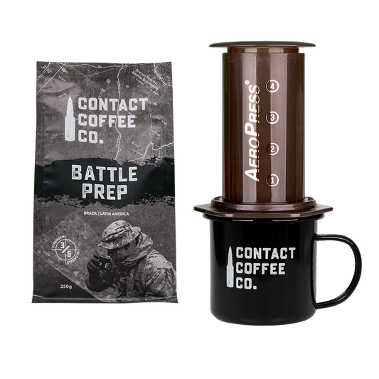 Contact Coffee Company Ltd. coffee care package with assorted coffee products and accessories for coffee enthusiasts.