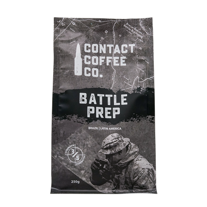 ArtisanBox Battle Prep Coffee bag with bold branding and modern design, ready for brewing and energizing your day.