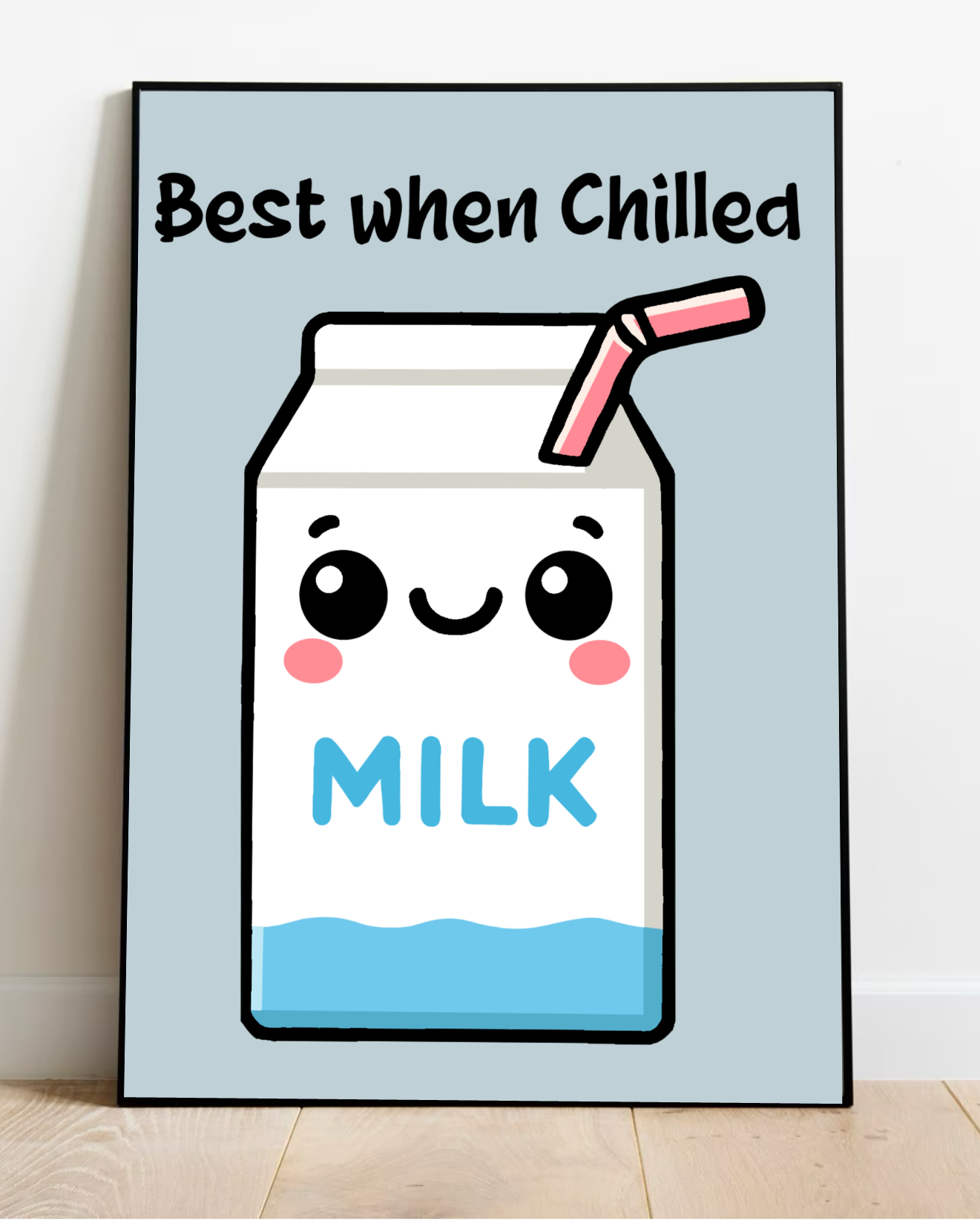 Colorful KEOLIX "Best When Chilled" print featuring vibrant typography on paper for wall decor.