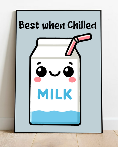 Colorful KEOLIX "Best When Chilled" print featuring vibrant typography on paper for wall decor.