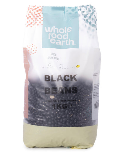 Whole Food Earth black beans, 1kg package, fresh and dry beans from the Beans & Pulses category