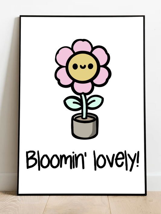KEOLIX Bloomin' Lovely print featuring colorful floral design on high-quality art paper, perfect for wall decor.