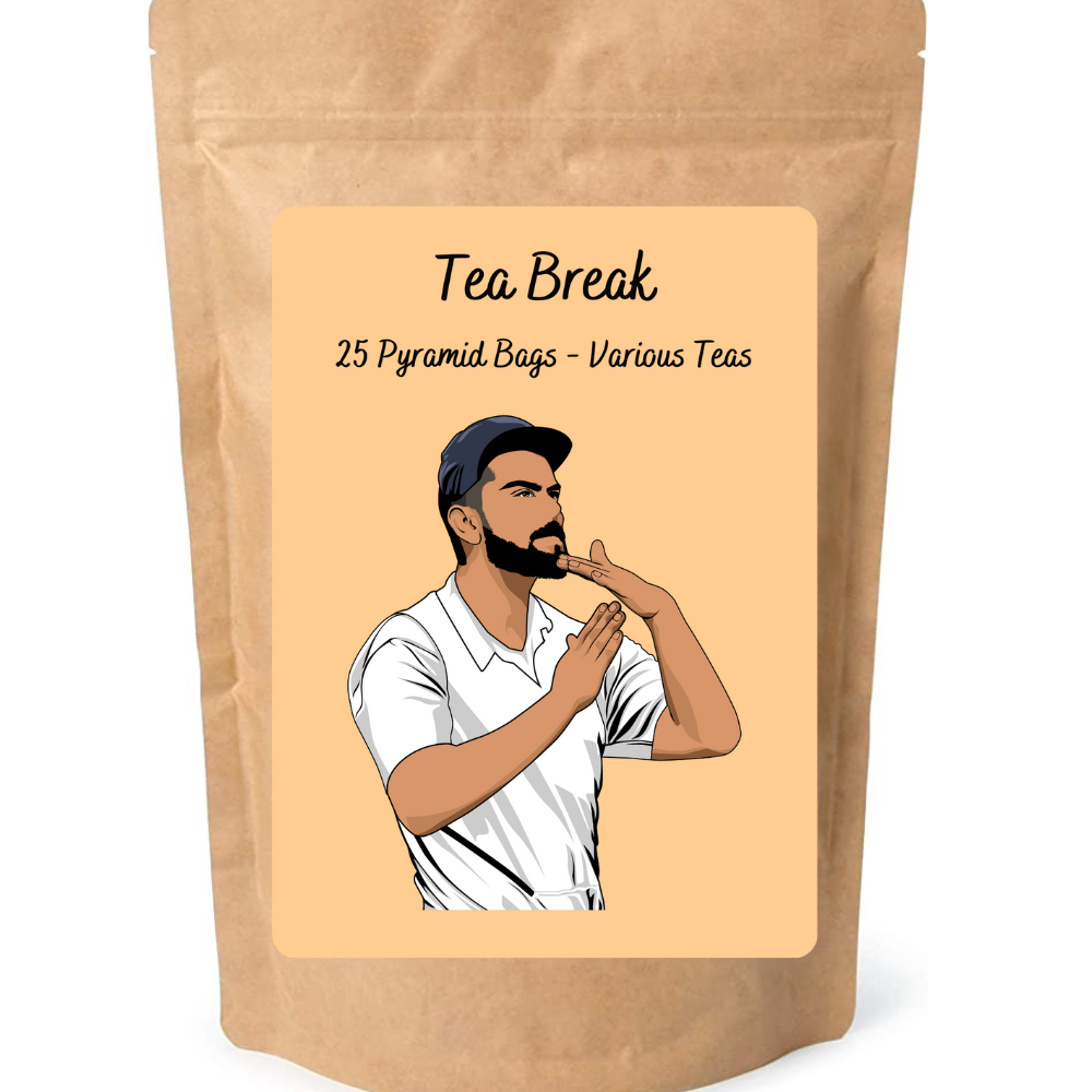 Bookworm Tea Bag label from Clubhouse Roastery's Tea Break collection featuring a colorful, illustrated design.