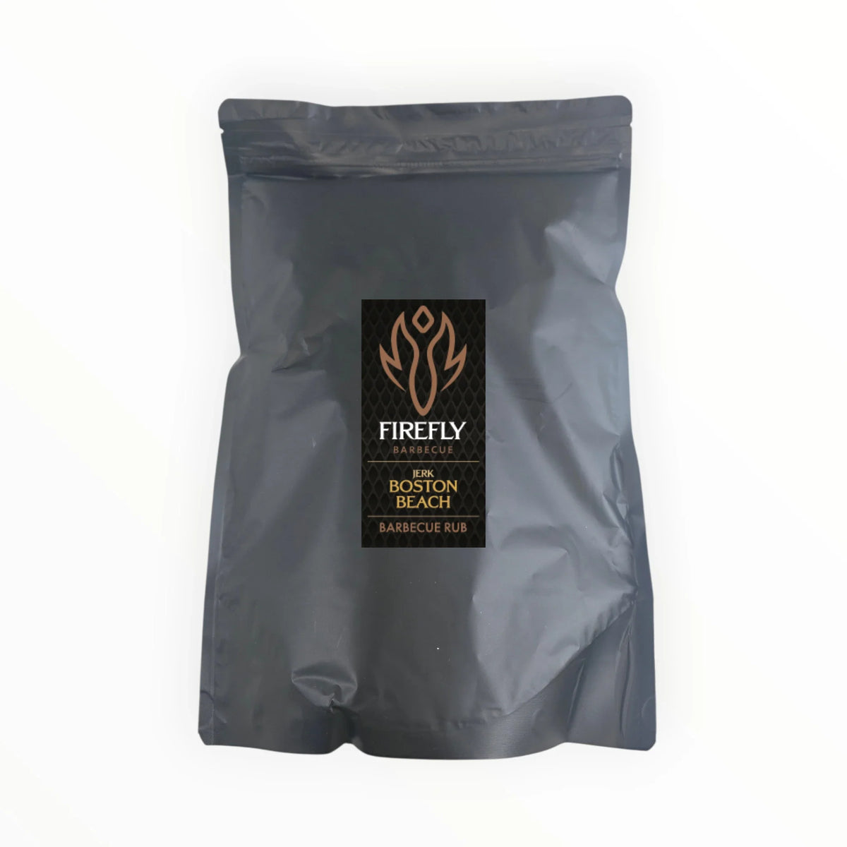 FireFly Barbecue Boston Beach Jerk Rub in a 1kg container, a flavorful BBQ rub for grilling and smoking meats.