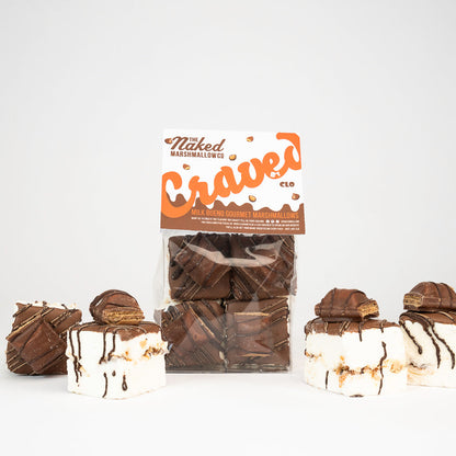 Duo Bueno 'Craved' Edition gourmet marshmallows from THE MARSHMALLOW FACTORY, featuring creamy, textured marshmallow treats.