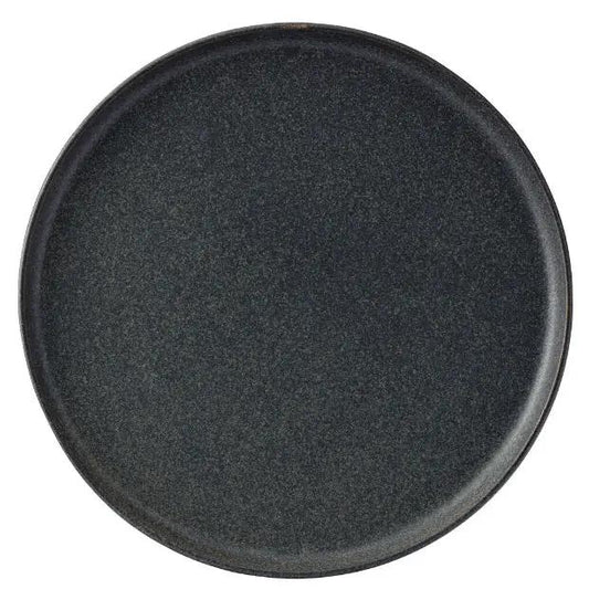 Murra Ash Walled Plate by Glassware UK, 30cm ceramic plate with a textured ash-colored walled edge and smooth central surface.