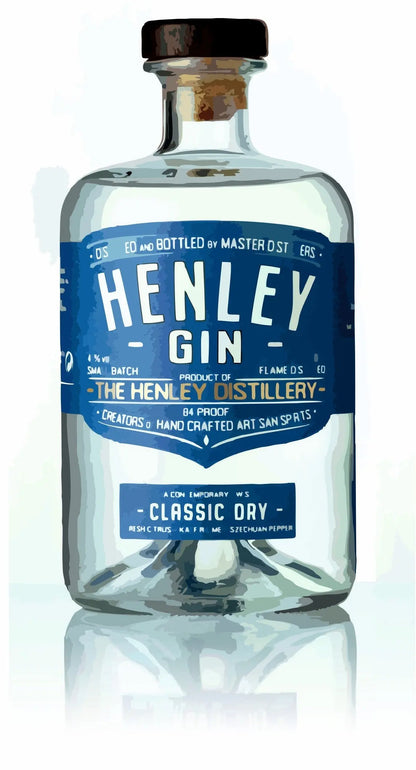 Milk chocolate gift box featuring Gorvett & Stone's Henley Classic Dry Gin Ganache with a gin bottle in the background.