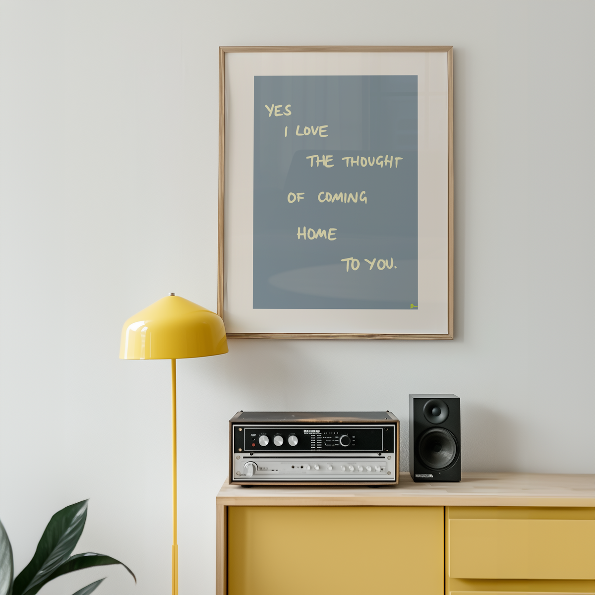 Gray print featuring the slogan "Coming Home To You" by Peak Prints, perfect for romantic home decor or wall art.