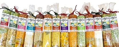 Crafty Cook Hamper10 Savoury Bundle with assorted soup mixes in a gift hamper, featuring colorful packaging and variety of flavors.