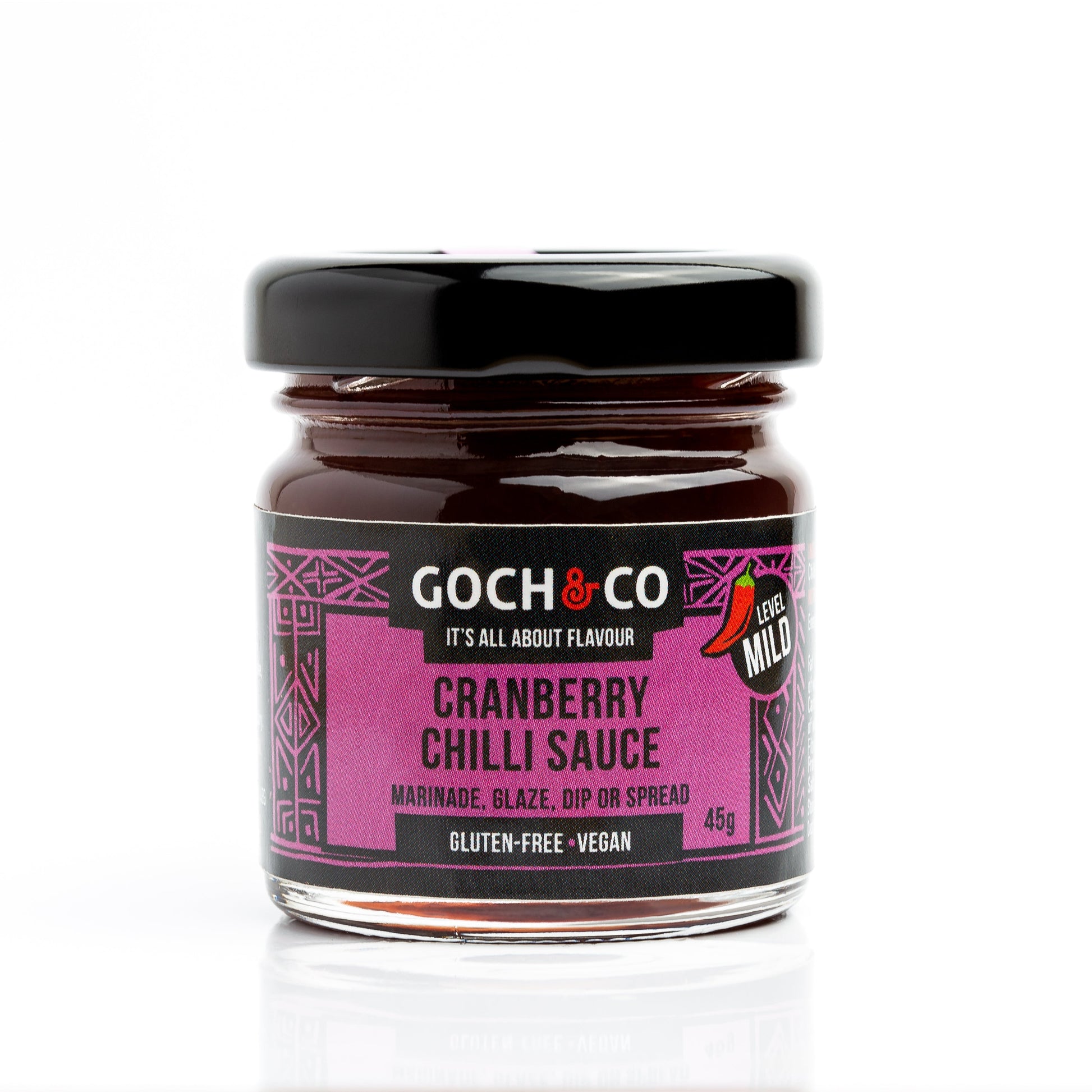 Craft Cranberry Chilli Sauce. A delicious accompaniment to roasts, game, poultry, pork dishes, bakes, cheesecake, and hot or cold puddings.