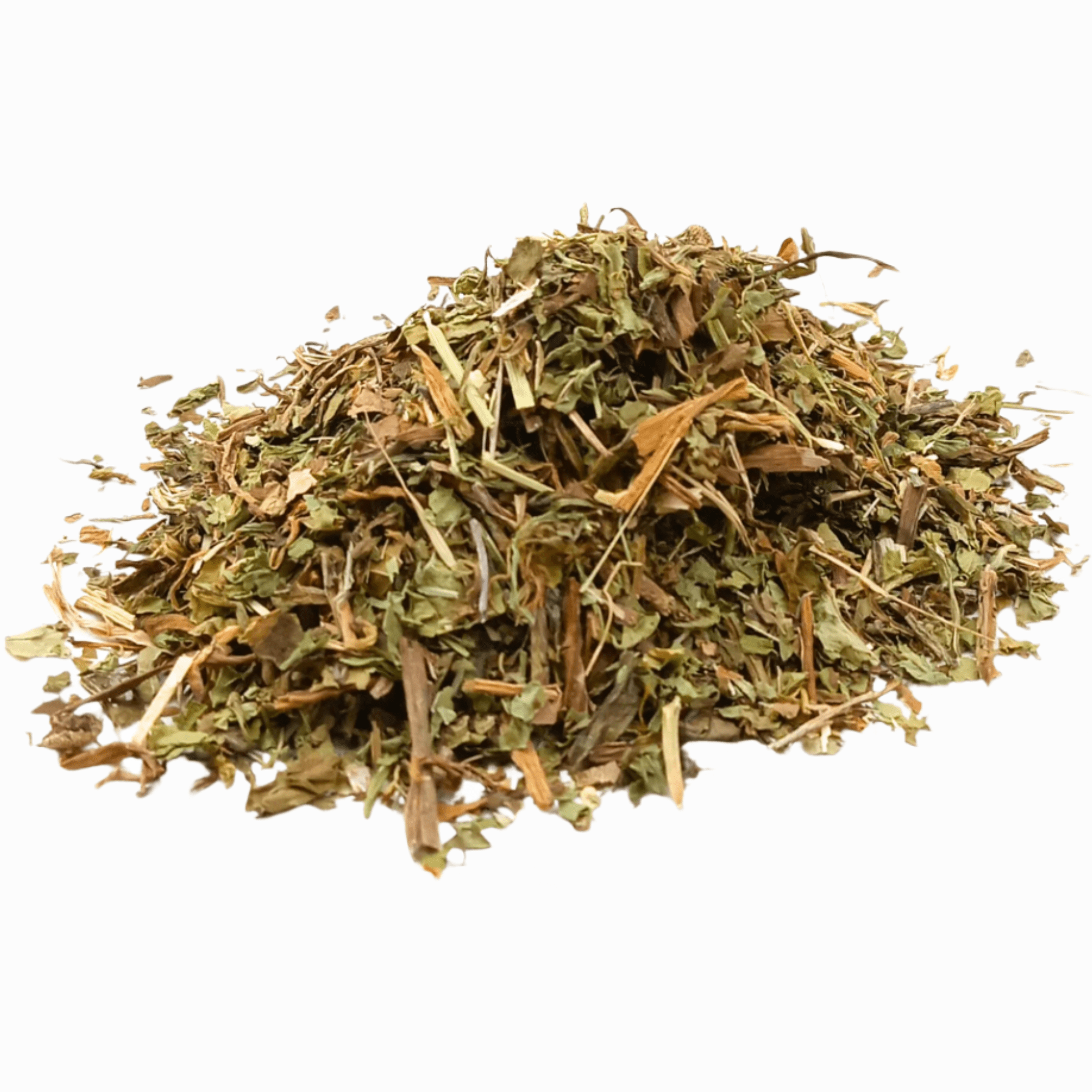 Loose leaf organic dandelion leaf tea from Porter Hill Tea Company, showcasing fresh green dandelion leaves for herbal infusion.