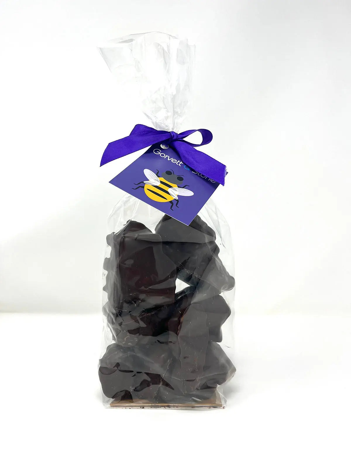 Handmade cinder toffee and honeycomb covered in 70% dark chocolate from Gorvett & Stone in a packaged 250g box.