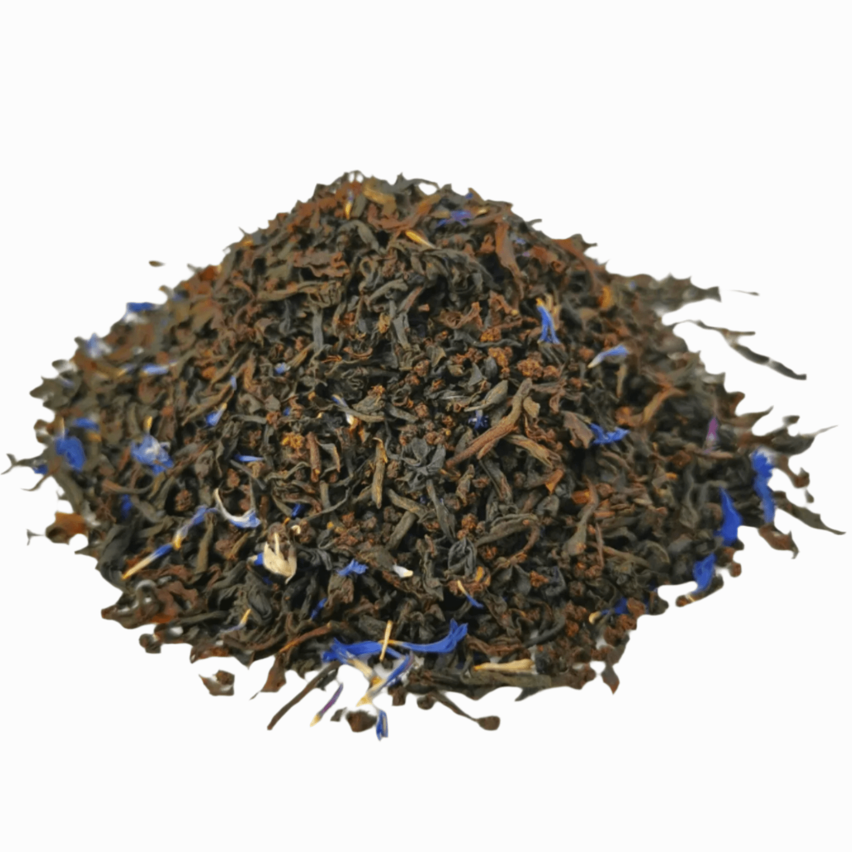 A package of Porter Hill Tea Company's Earl of Colne Valley black tea with loose tea leaves in a clear glass jar.
