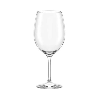 Six Stolzle Event red wine glasses with 640ml capacity, clear glassware set designed for elegant wine serving.