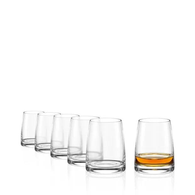 Set of six Stolzle Experience DOF whisky tumblers, 325ml glassware for enjoying whisky drinks.