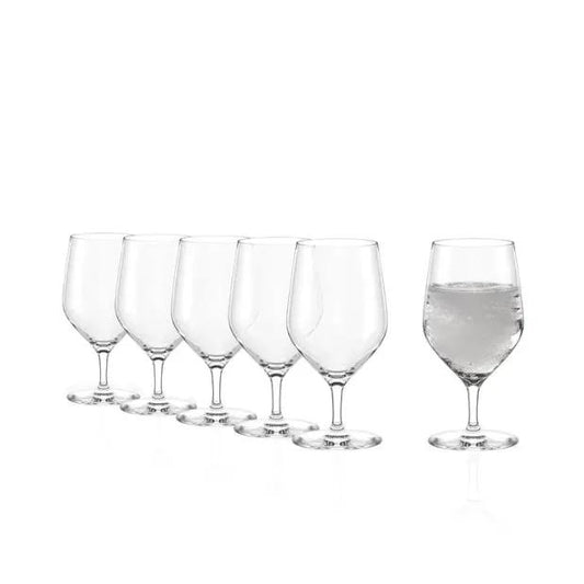 Set of six Stolzle Ultra Mineral Water Whisky Tumblers, 450ml glassware with clear, sturdy design for drinking water or spirits.